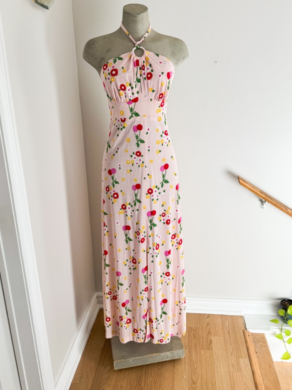 Vintage 1970s Halter Maxi Dress